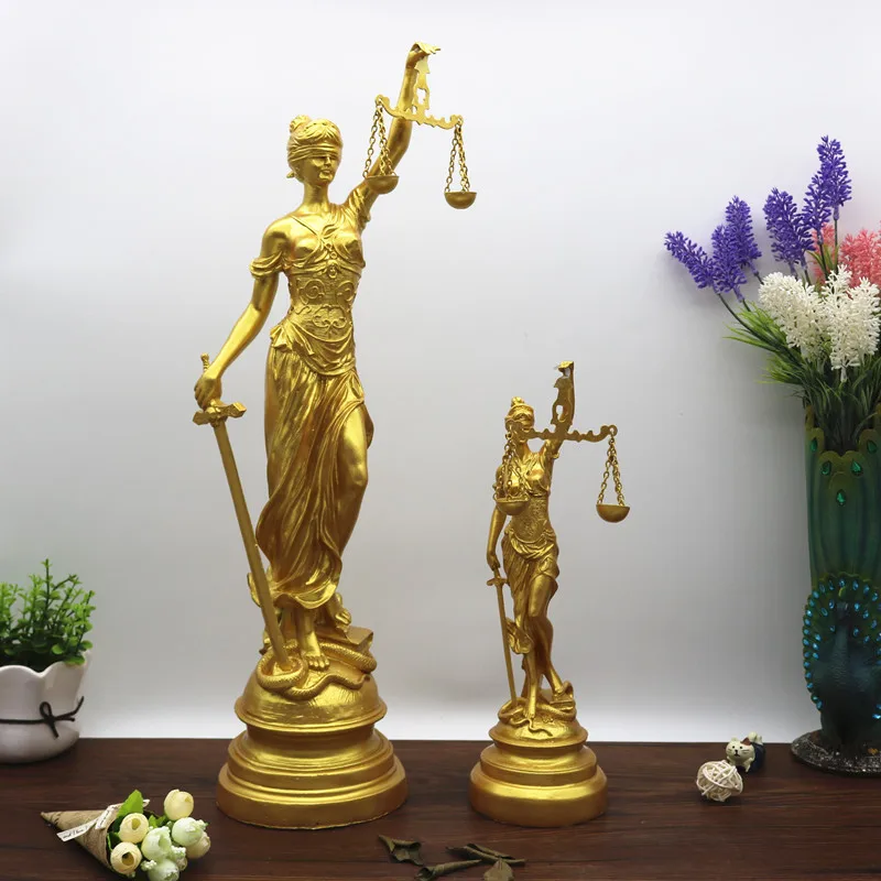 

34 см древняя греческая мифология орнамент богиня баланс справедливость скульптура Themis правовая фирма двора статуя из смолы