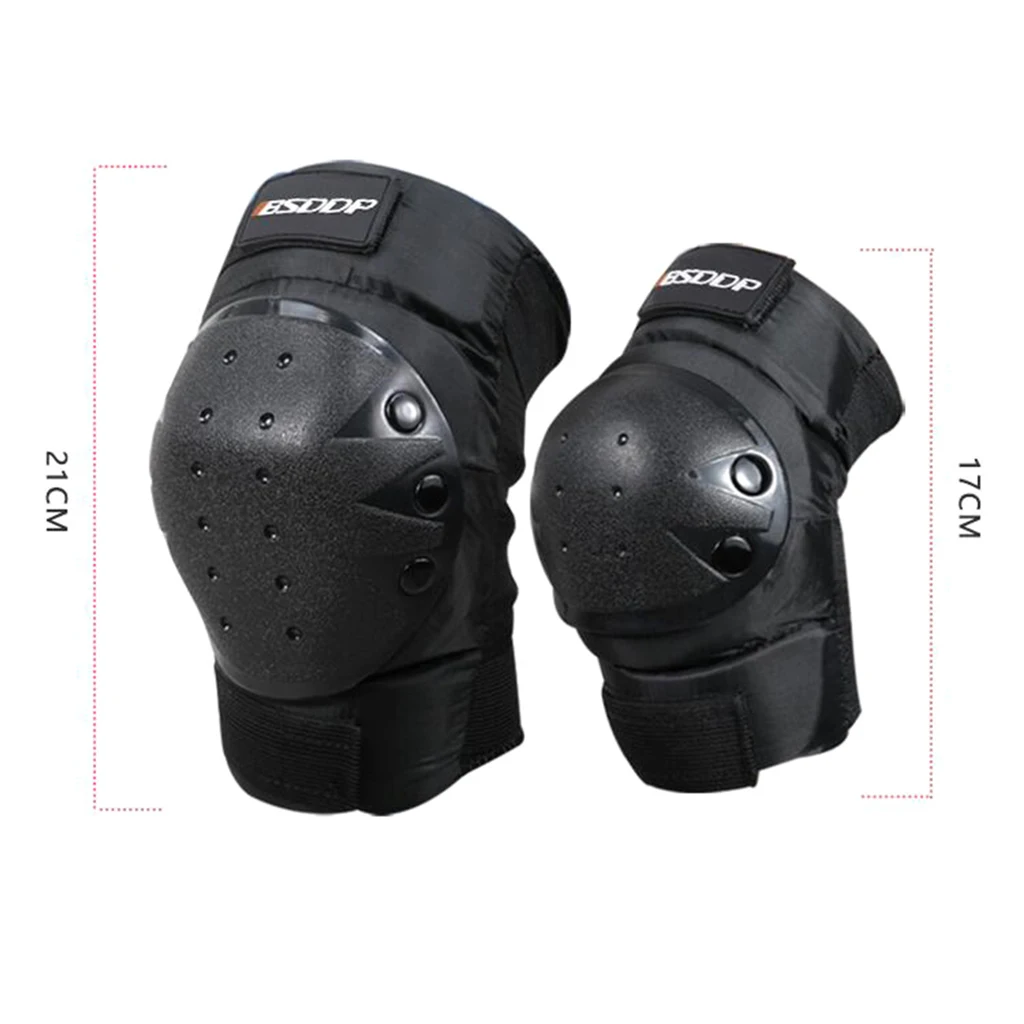 

4 Pcs Black Elbow Knee Shin Gear Guard Protector For Riding