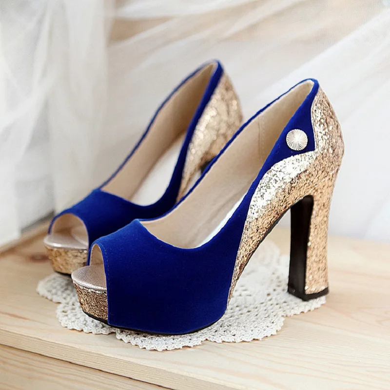 2019 г. Новые весенне осенние женские босоножки на высоком толстом каблуке с