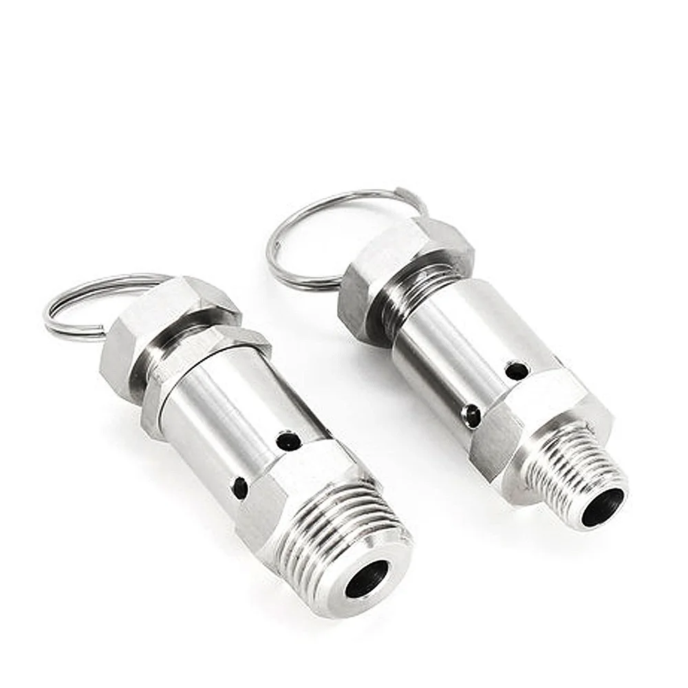 

1/4" 1/2" Male thread SUS304 Sanitary Adjustable Air Release Pressure Relief Safety Valve Exhaust Homebrew Air Compressor