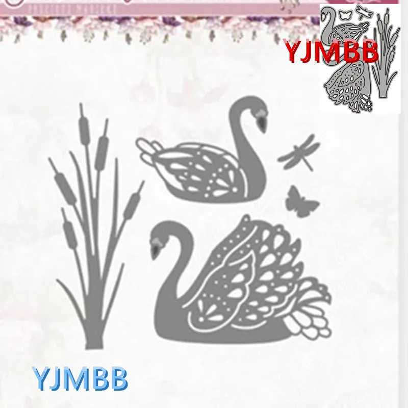

YJMBB 2021 New Water Candle And Swan Metal Cutting Mould Scrapbook Album Paper DIY Card Craft Embossing Die Cutting