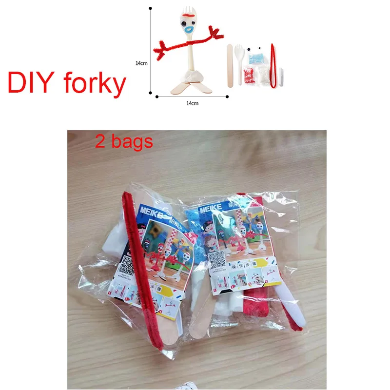 2 bag DIY Игрушка из фильма 4 аниме белая форки Мягкая кукла из мультфильма из мягкого плюша игрушки для мальчиков и девочек детская вечеринка Рождественский подарок сумка аксессуары - Цвет: 2 bag DIY