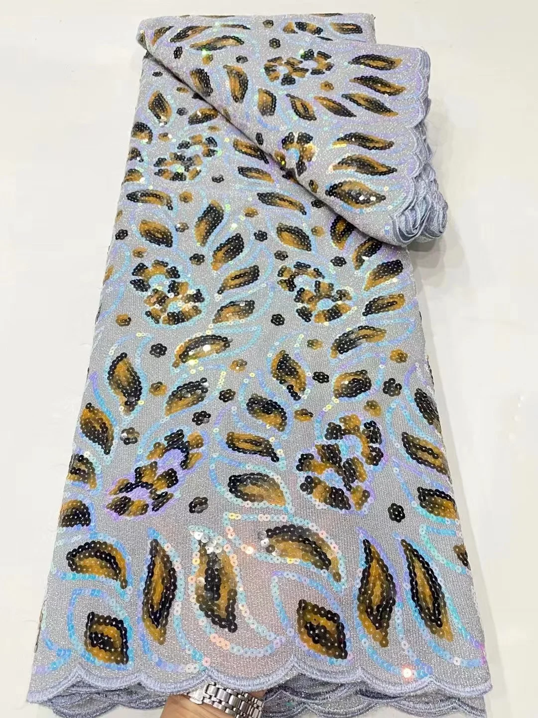 

Африканская кружевная ткань с блестками 2021, Высококачественная нигерийская сетчатая кружевная ткань, кружевная ткань с вышивкой во францу...