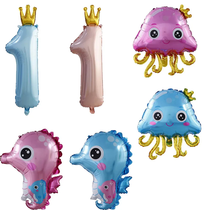 Шары из фольги с короной для мальчиков и девочек розово-голубые девушка