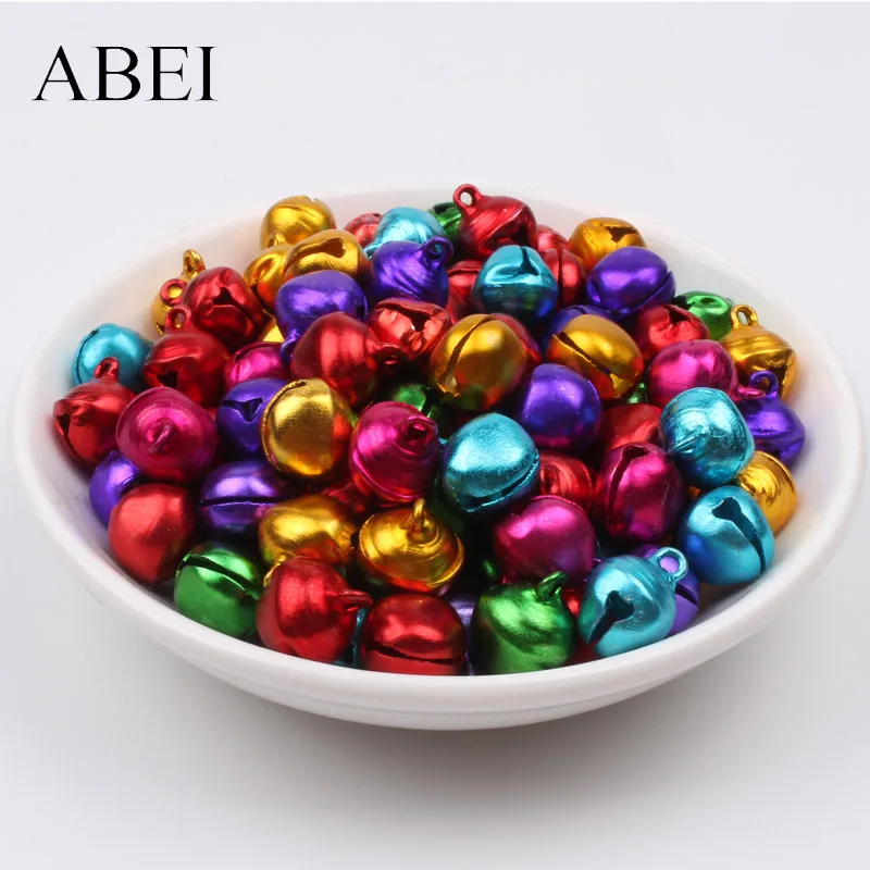 Колокольчики для новогодней елки металлические украшения ручной работы 10 мм 100