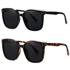 Солнцезащитные очки оверсайз для мужчин и женщин UV-400, классические винтажные Роскошные солнечные аксессуары в квадратной оправе, чёрные, в стиле ретро, 2021
