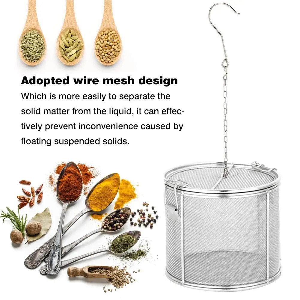 

Stainless Steel Spice Seasoning Strainer Tea Ball Filter Soup Seasonings Separation Basket Strainer Spice Filtering Tool