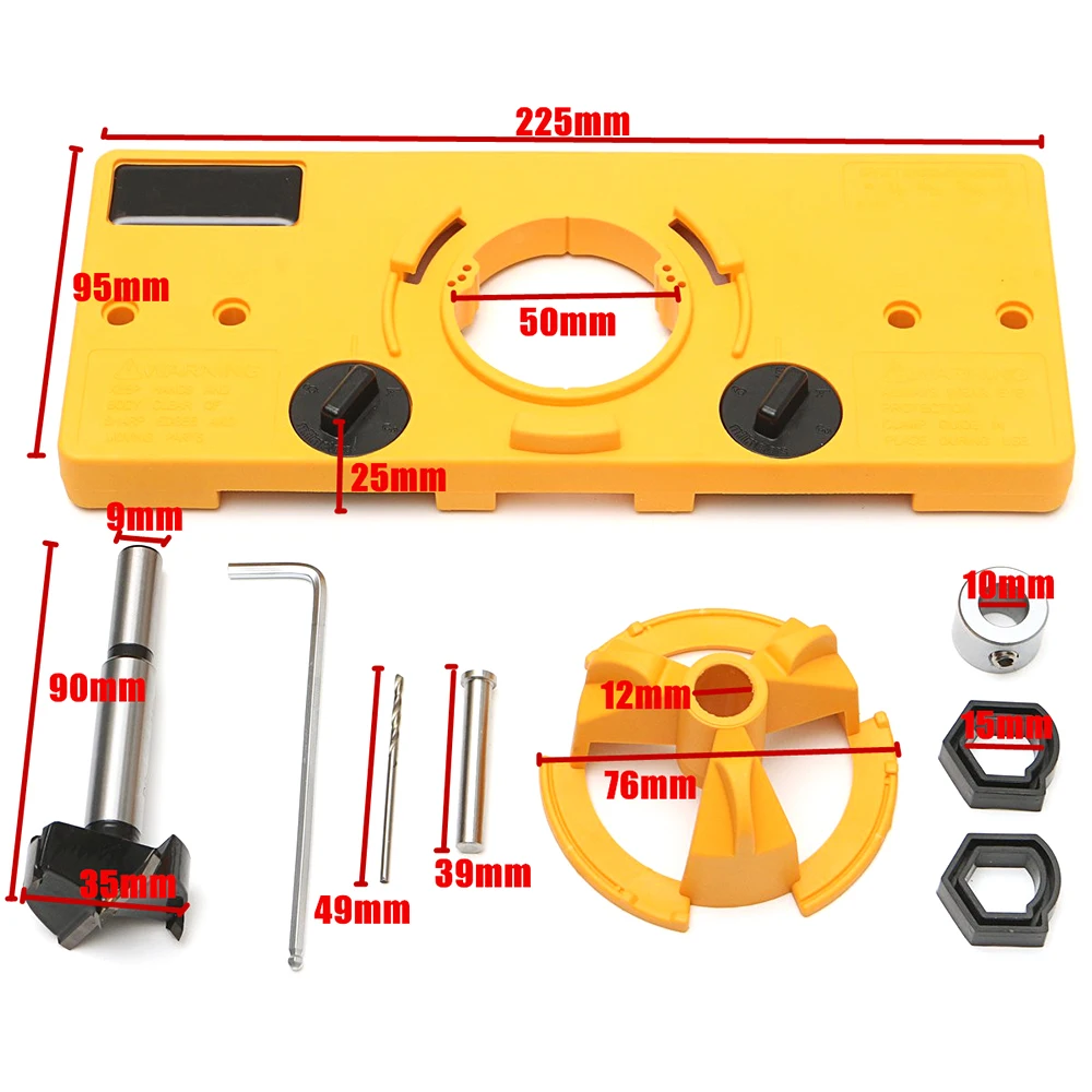 Стиль чашки скрытый шарнир джиг направляющий набор шаблон Расточного отверстия