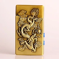 dragon embossed with double lamp metal loud sound straight into the lighter smoking accessories regalos para hombre originales