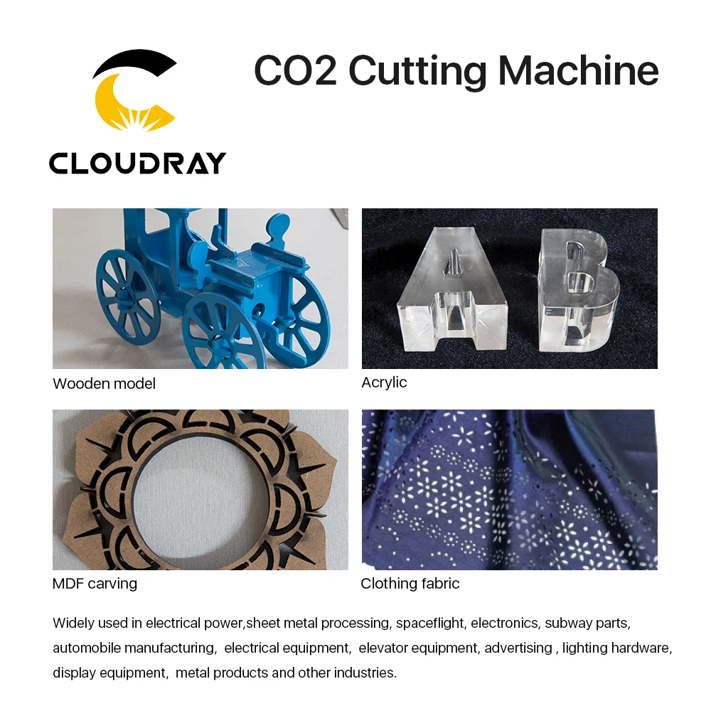 Cloudray 90 100W/130W 150W машина для резки CO2 CR9060L/ CR1390L/ CR1610L с S & A чиллером 3000AG/ 5000AG/