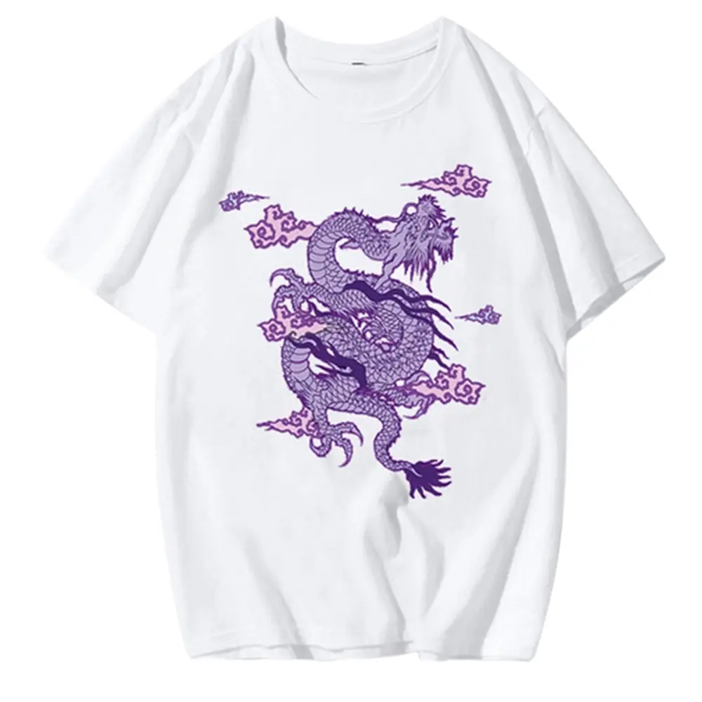 

Woman Polyester T Shirts Harajuku Dragon Ropa Mujer Y2k Tops Aesthetic Vintage T-shirts Korean Style Oversized Tops