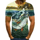 Унисекс, модные рубашки с короткими рукавами рубашка 3D со стилизованным изображением рыбки; Летние повседневные футболки для любителей рыбной ловли Веселая футболка новые классные хип-хоп дизайн