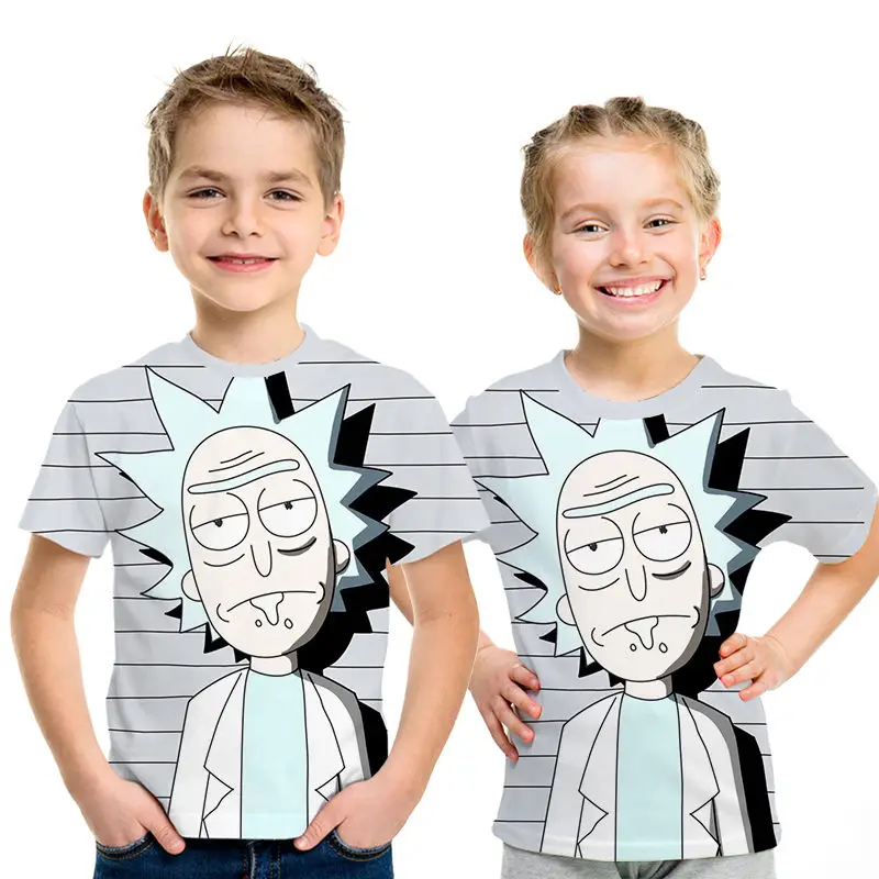 Rick and morty/Детская футболка с короткими рукавами и круглым вырезом Футболка в стиле