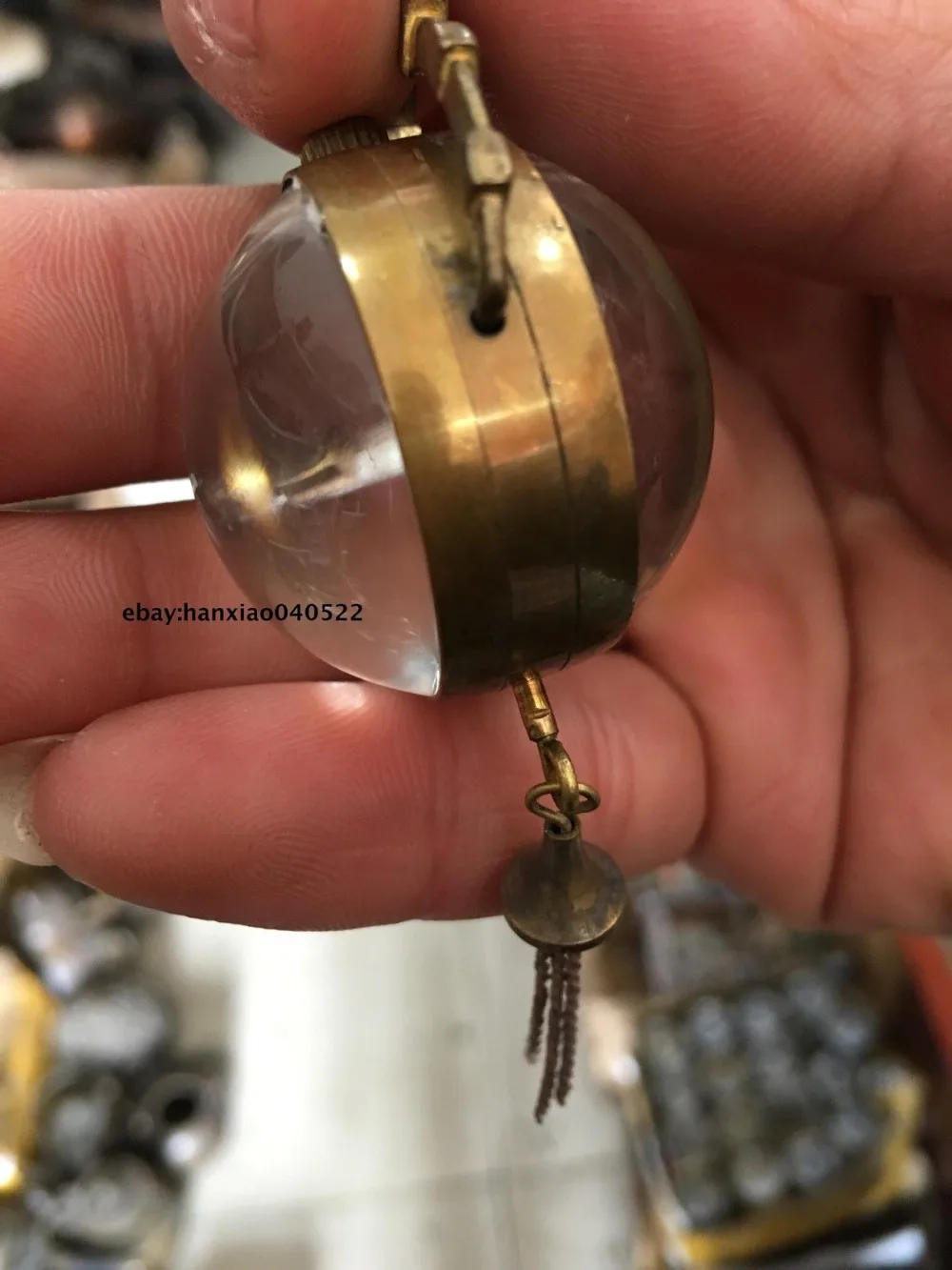 Китайские старые латунные карманные часы с шариком | Дом и сад