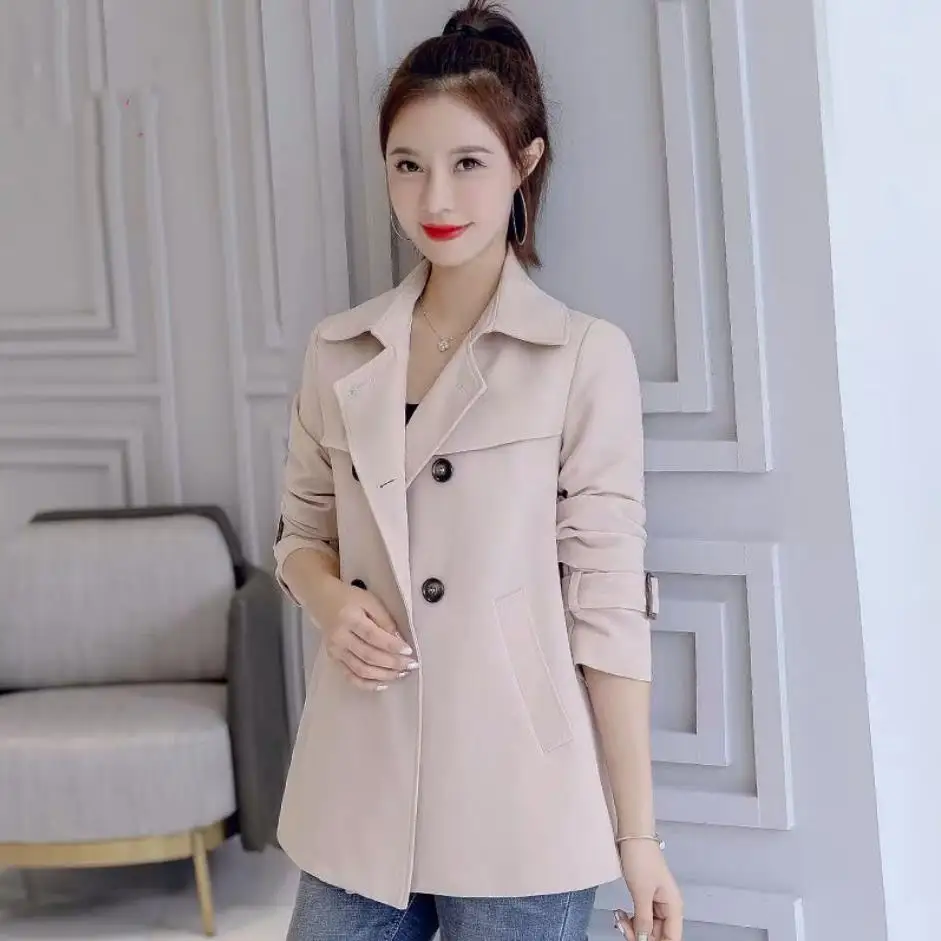 

2020 Women Casual Trench Autumn Windbreaker Coats Casual Loose Safari Clothes Fashion Stand Collar Drawstring Female Trench Coat