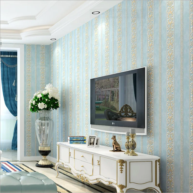 Европейские 3D нетканые обои в Вертикальную Полоску фоновые украшения для