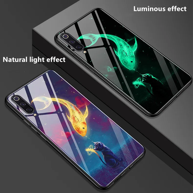 Lu mi nous чехол из закаленного стекла для Xiaomi mi 9 мягкая силиконовая рамка задняя крышка для Xiaomi mi 9 mi 9 SE 9T pro mi 8 lite чехол для телефона s