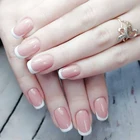 Накладные ногти с обнаженными розовыми французскими белыми Сторонами, 24 шт., короткие и простые накладные ногти для красоты, накладные ногти с полным покрытием, искусственные ногти, накладные ногти