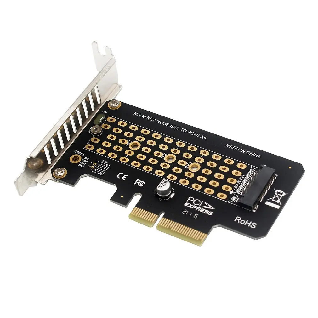 

Adapter Card Desktop Computer Expansion Card SSD NVME M.2 To PCIE3.0 X4 Riser Card With Baffle Support 2230/2242/2260/2280 SSD