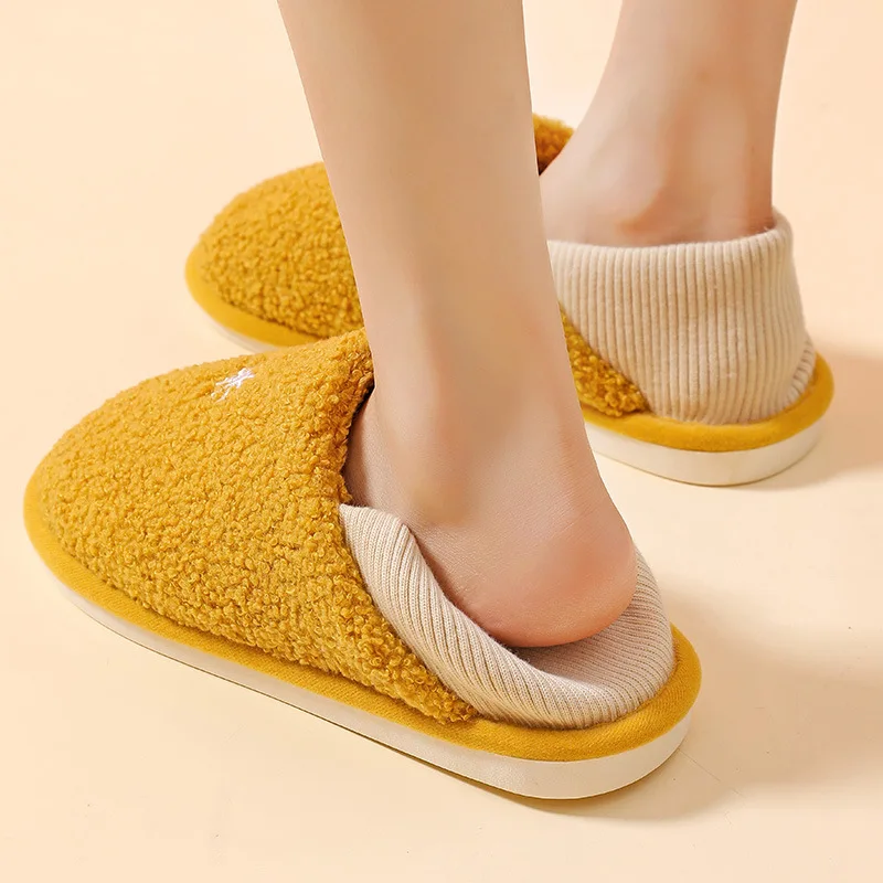 

3 pcs winter new slippers anti-slip home couple moon slippers bag heel soft-soled cotton shoes moon shoes lykj-yzl