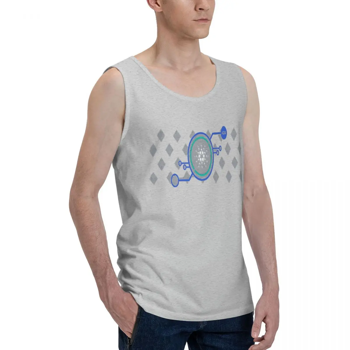 

Cardano Ada Men's Tank Top Shirt Accepted Vest Men set Novelty Classic Sleeveless Garment