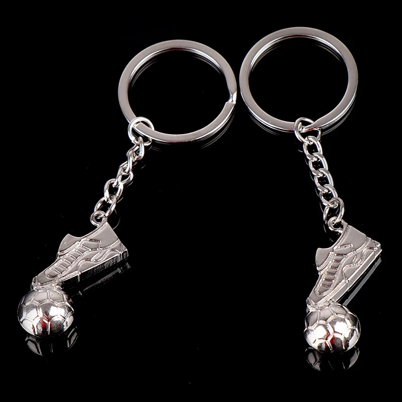 

1pc football kick keychain creative pendant keychain silver key ring jewelry accessory boy gift