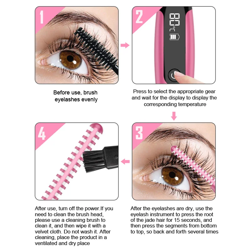 

New Electric Eyelash Curler USB Rechargeable Electric Heated Eyelash Long-Lasting Electric Ironing Eyelash Curler Device