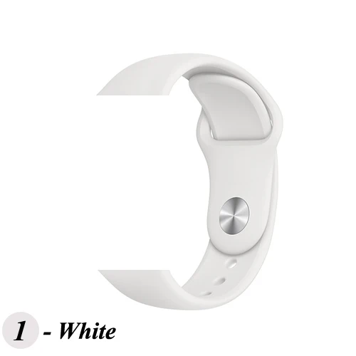 White Мягкий силиконовый ремешок для Apple watch band 5 4 44 мм 40 мм Рождественский подарок с цветочным принтом наручный ремень iWatch 5 4 3 38 мм 42 мм ремешок для часов - Цвет ремешка: White