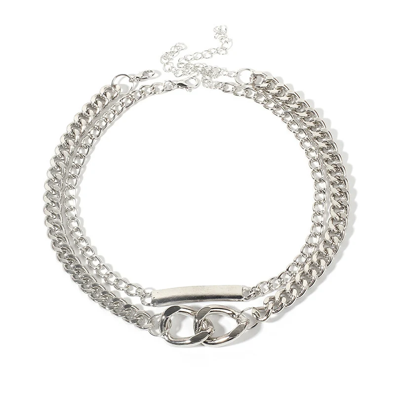 Laramoi металлическое ожерелье чокер в стиле панк женское Двухслойное