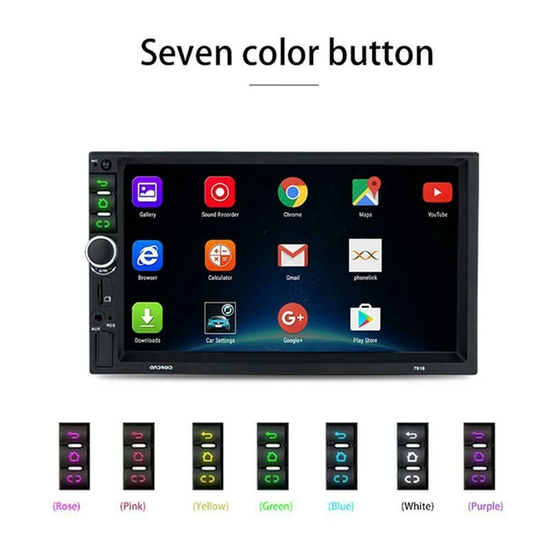 Android 8 1 автомобильный стерео gps Navi MP5 плеер двойной 2Din Wi Fi 7 дюймов 4 ядра BT с 4LED