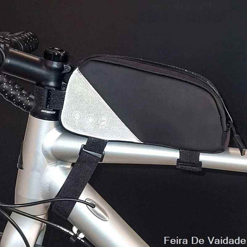 

0.8L Reflective Upper Tubes Bag Universal Bicycle Bag Bicycle Upper Tube Package Waterproof Beam Bag Riding Equipment