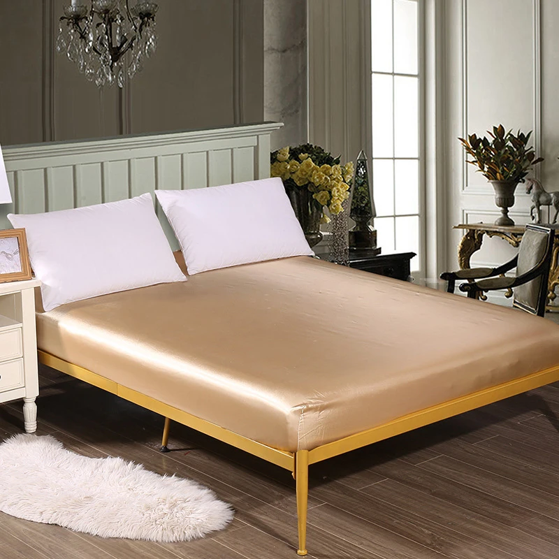 

Sheet Satin Bedding-set Summer Fitted With Elastic Band Black House Linen Textiles Nordic Covers And For Of 150 Luxury Slim Cd6