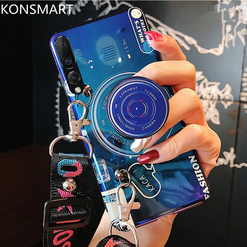 Чехол для телефона Huawei P30 Lite P30Pro P Smart Z 2019 P20 Pro 20 Nova5i Soft Fashion Cover With Strap Stand Cases Capa KONSMART.