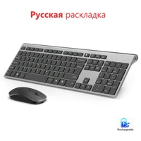wireless keyboard and mouse set russian layout usb interface 2 4g full size keyboard 108 keys mute mouse for apple mini windows