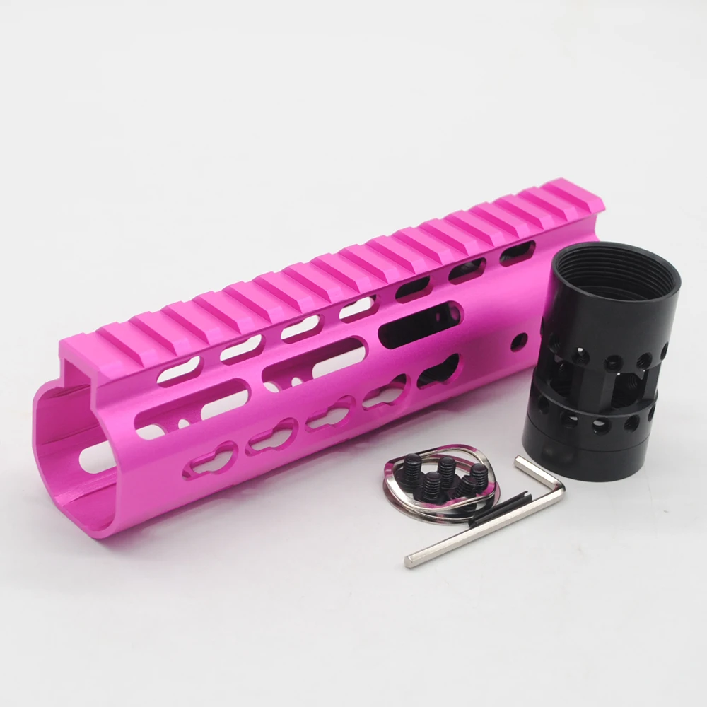TriRock 7 ''дюймовый Keymod Handguard Rail Free Float Picatinny Монтажная система с алюминиевым/стальным бочком Nut_Pink цвет анодированный