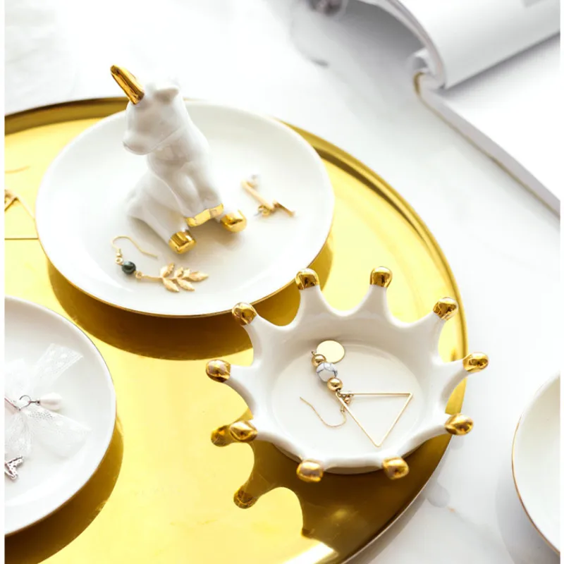 Европейская Ювелирная тарелка Украшение мультфильм лоток для хранения