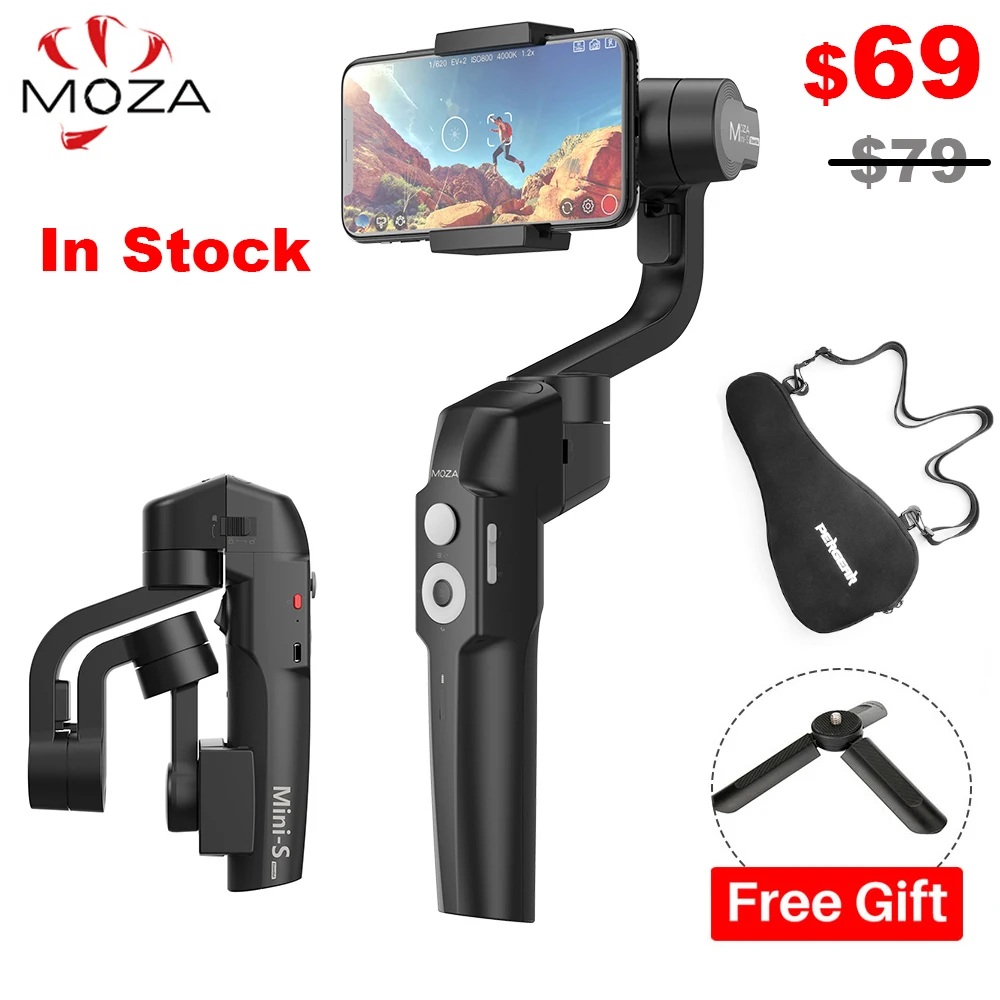 MOZA MINI-S 3-осевой Складной Карманный ручной шарнирный стабилизатор для камеры GoPro MINI S для iPhone XS X смартфона GoPro VS MINI MI VIMBLE 2