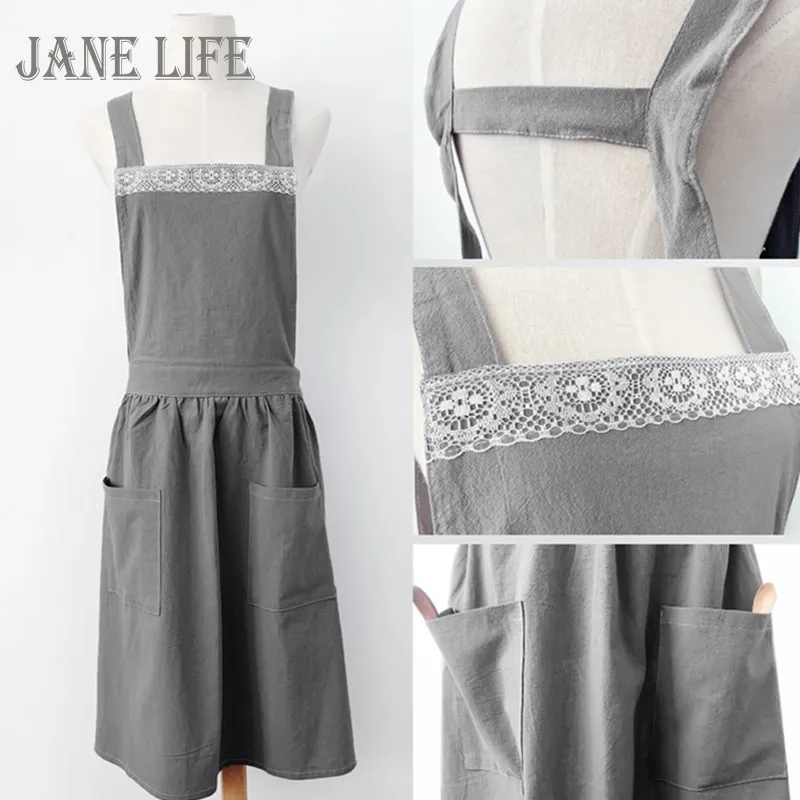 

Lace Cotton Apron Florist Flower Shop Boba Tea House Work Wear Baker Maid Cafe Coffee Shop Waitress Pastry Chef Cook Uniform B69