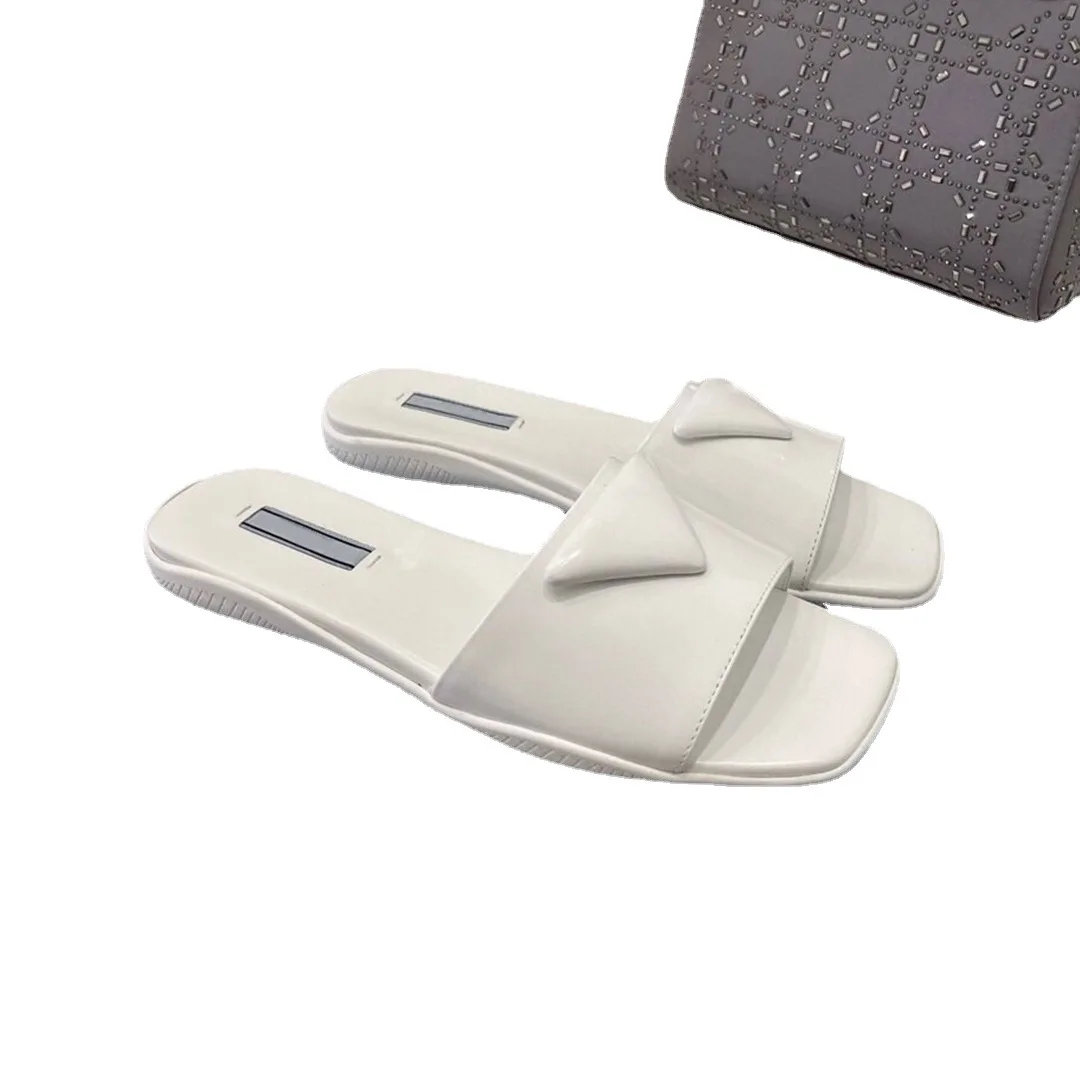 

21 Spring and Summer New Mules Shoes Square Toe Open Toe Comfortable All-Match Flat Slippers