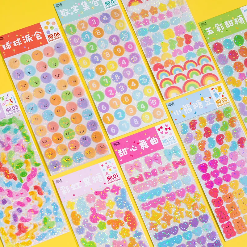 Красочная Серия мира Декоративные Diy лазерные наклейки для скрапбукинга Стик