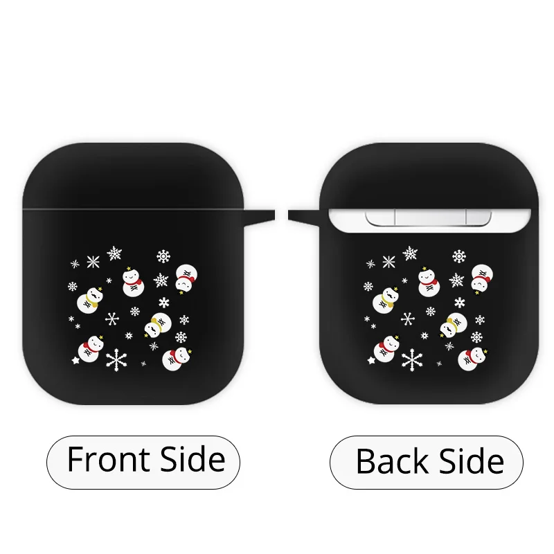 Чехол для наушников на Рождество Bluetooth беспроводные наушники для Apple AirPods 2 силиконовые чехлы для подушки безопасности защитный чехол - Цвет: EJTBLA011