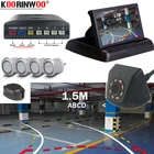 Koorinwoo динамическая траектория LCD 4,3 складной монитор Автомобильный датчик парковки камера заднего вида зуммер радары Показать расстояние черный белый