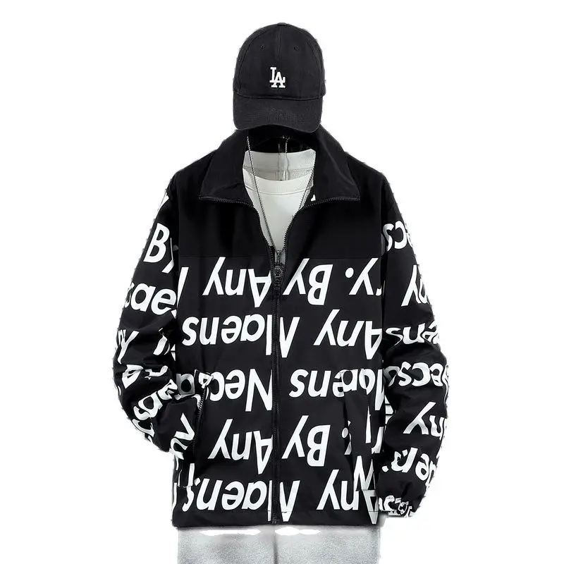 

2021 New Spring And Autumn Jacket Men's Fashion Stand Collar Men's TF European And American Baseball Jacket Loose Large Size