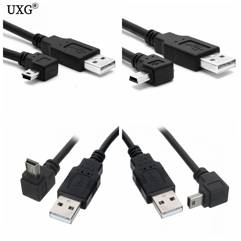 USB 2 0 к Mini B Тип 5pin 90 градусов вверх и вниз влево вправо угловой данных цифровой