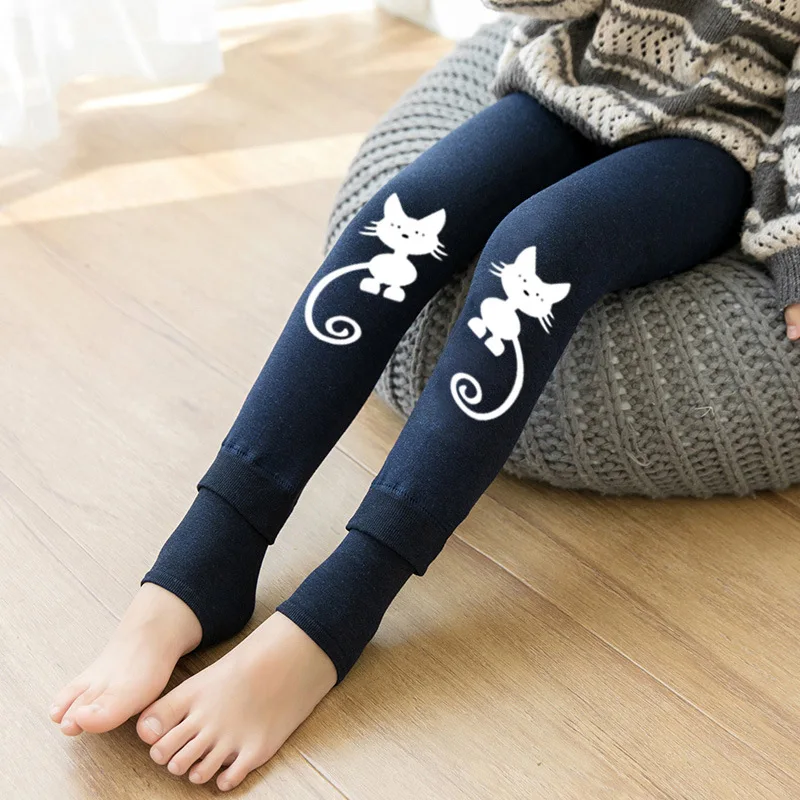 Леггинсы для девочек Осень зима 2021 штаны с эластичным поясом Плотные хлопковые