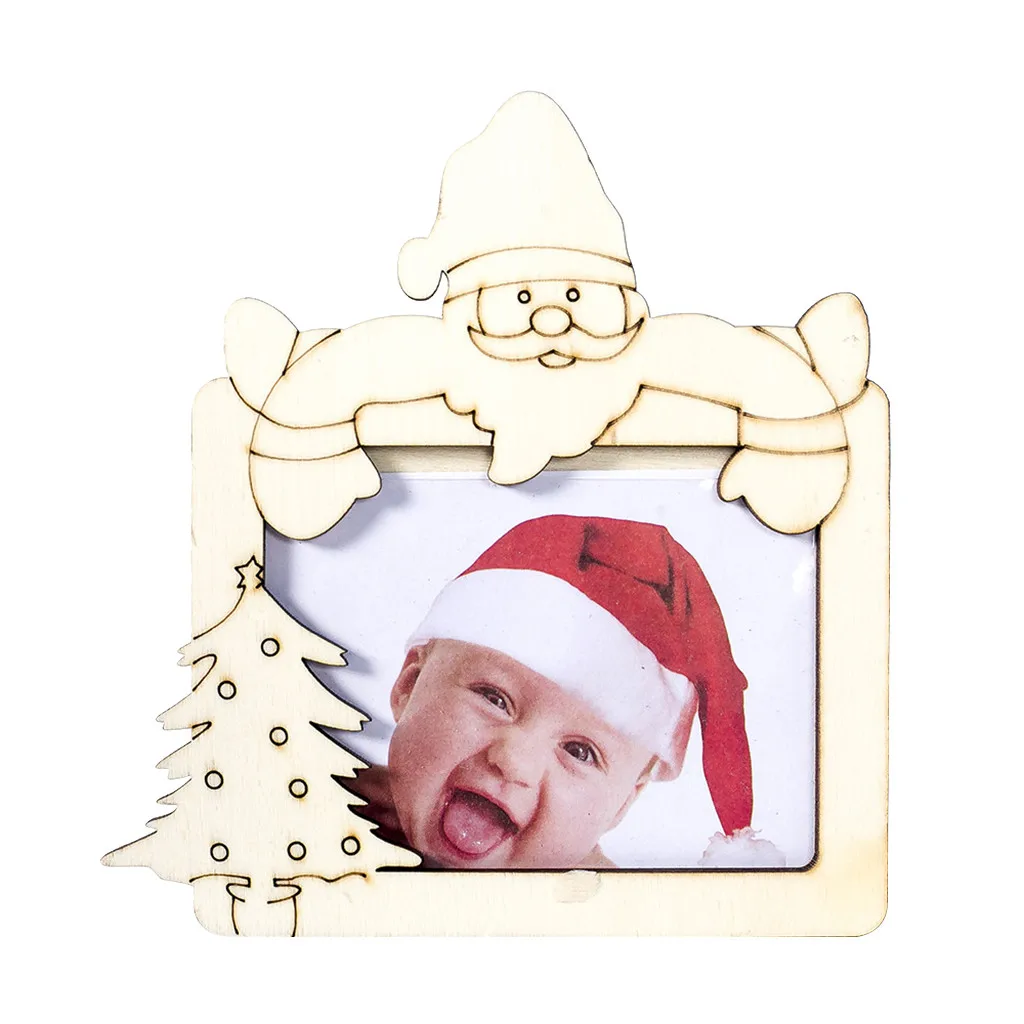 Новая деревянная Новогодняя фоторамка украшения украшение с фотографией