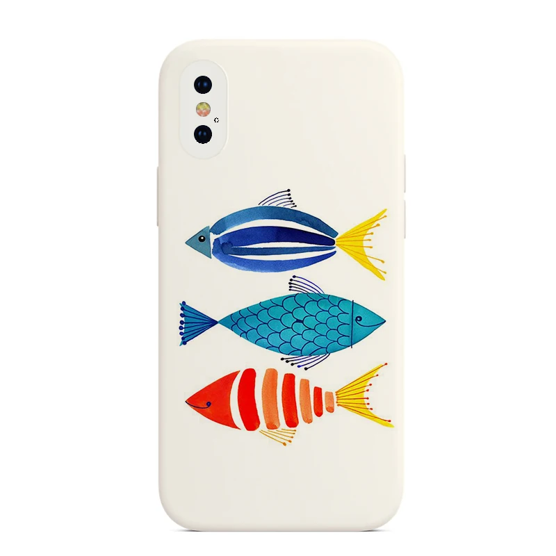 

Watercolor fish illustration phone case for huawei p40 mate 30 iphone 12 11 pro max 6 8 plus xiaomi 10 11 Redmi 9 pro back cover