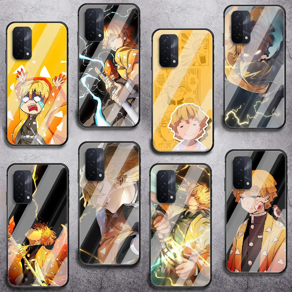 

Amine Demon Slayer-Agatsuma Zenitsu Phone Tempered Glass Case Cover For oppo realme find reno a c x3 gt 53 5 6 7 11 Pro 5g