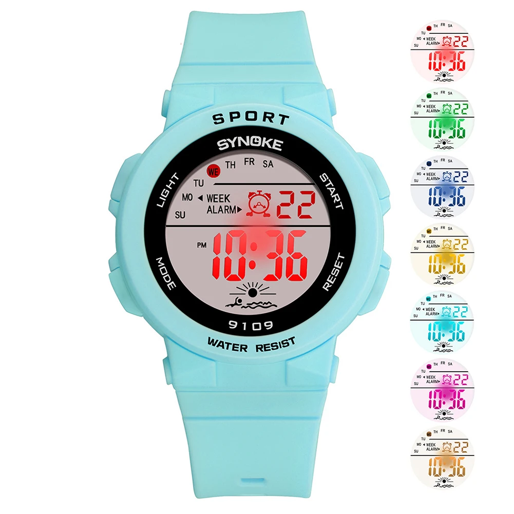 

Светящиеся светодиодсветильник наручные цветные часы с функцией таймера, многофункциональные модные повседневные электронные часы, часы ...