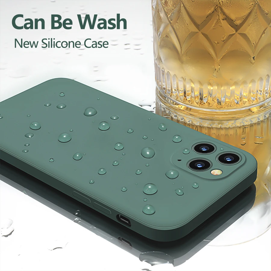 

Case For iPhone 12 Case New Square Soft Silicone Cover For iPhone 12 11 Pro Max Mini XR XS Max X 7 8 Plus SE 2020 Case Cover